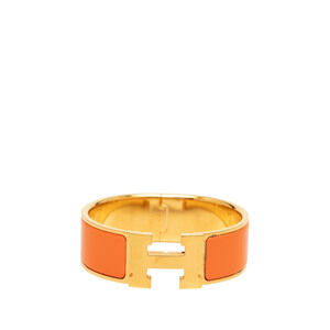 Pre-Loved Hermes Wide Enamel Clic Clac H Bracelet GM
